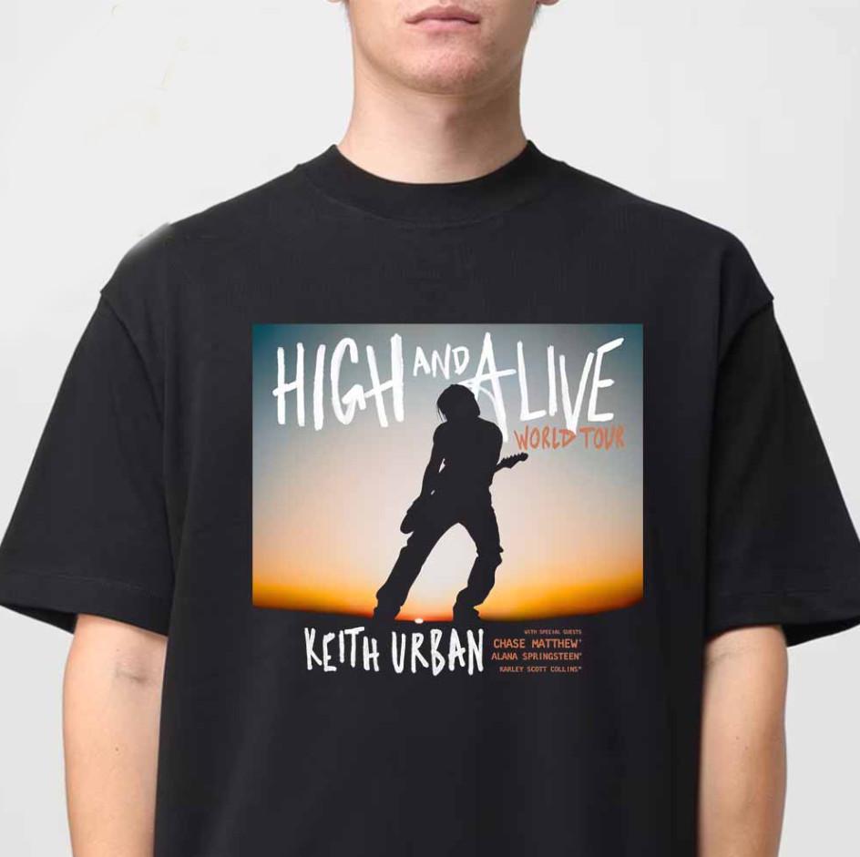Keith Urban High And Alive Tour 2025 Tshirt size S5XL Unisex T-Shirt