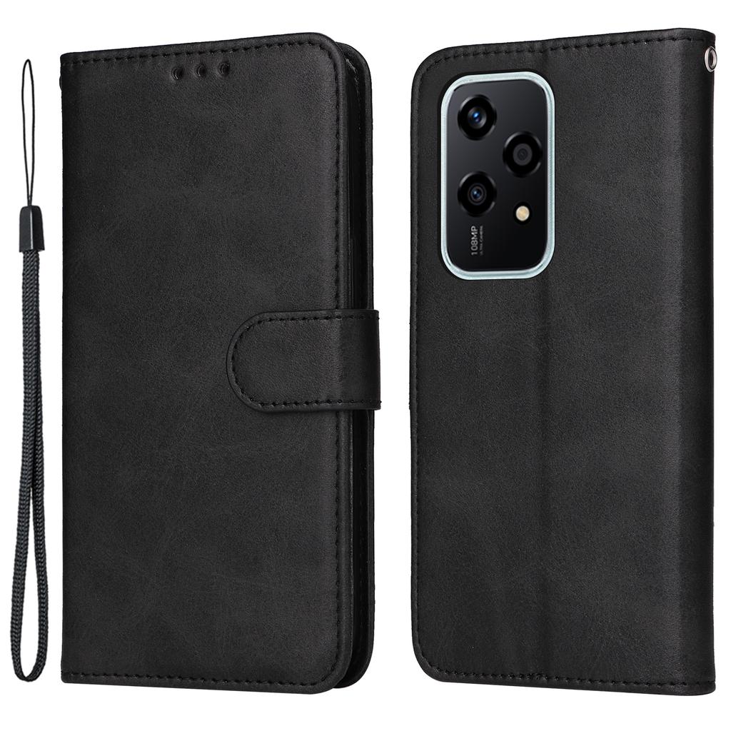 For Honor 200 Lite Case Calf Texture Leather Wallet Card Slots Magnetic Buckle Phone Cover