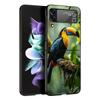 Tropical Toucan Black Phone Case For Samsung ZFlip7 ZFlip6 ZFlip5 ZFlip4 ZFlip3 5G Hard Protective Galaxy Z Flip 3 4 5 6 7 Cover