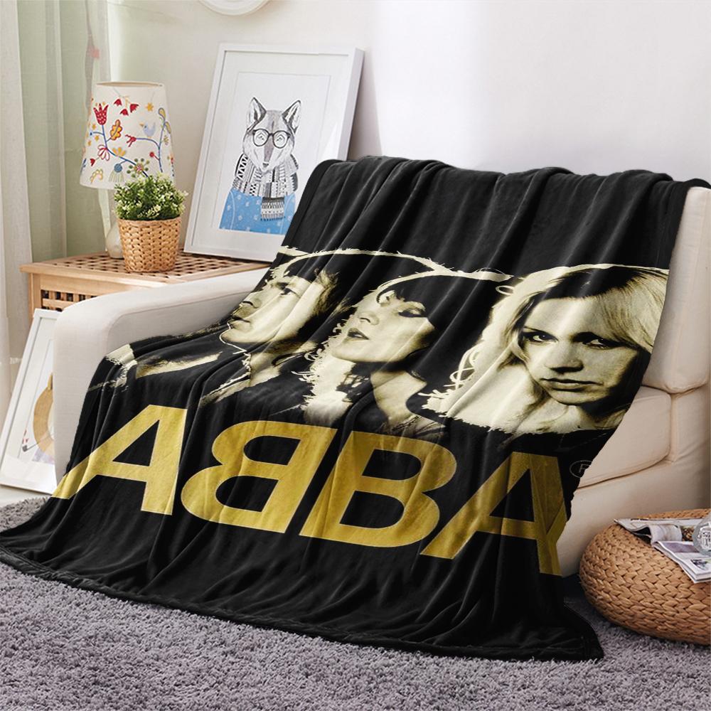 1PC ABBA Print Flannel Blanket, High quality Comfortable for All Seasons, Home Decor, Warmth and Comfort, Perfect for Christmas Gifts
