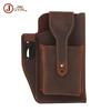 Men's Crazy Horse Leather Waist Bag - Retro Phone Holder and Outdoor Tactical Belt Pouch