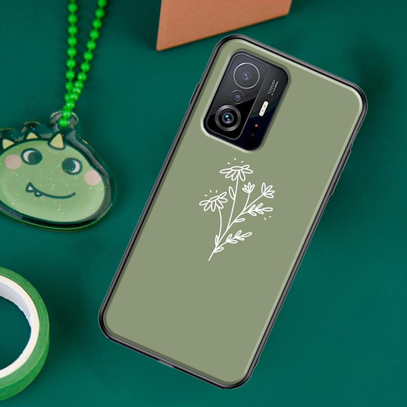 Эстетичный чехол Sage Green для POCO F5 X5 X3 Pro X4 F4 GT F3 M5s C40 Чехол для Xiaomi 13 12 Lite 11T 12T Pro 12X