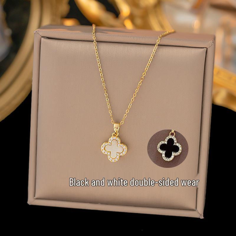 Шикарное не тускнеющее колье из титановой стали для женщин с уникальным дизайном и сверкающей медной подвеской