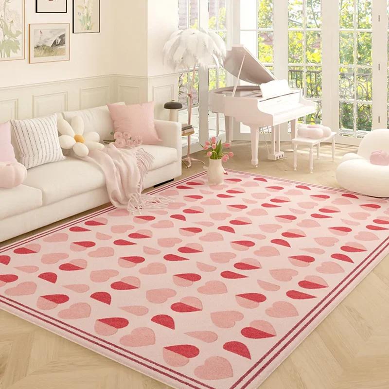 Ковер в гостиную Розовый ковер с цветами Большой размер Украшение дома Напольный коврик Мягкий плюшевый Декор комнаты Большие ковры Пушистый ковер для спальни