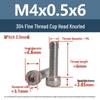 Yigu Fine Thread Knurled Socket Head Screws, 304 Stainless Steel, M3-M12
