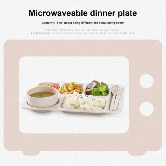 1 Set Individual Grid Stackable Food Plate Plastic Practical Food-grade Food Tray