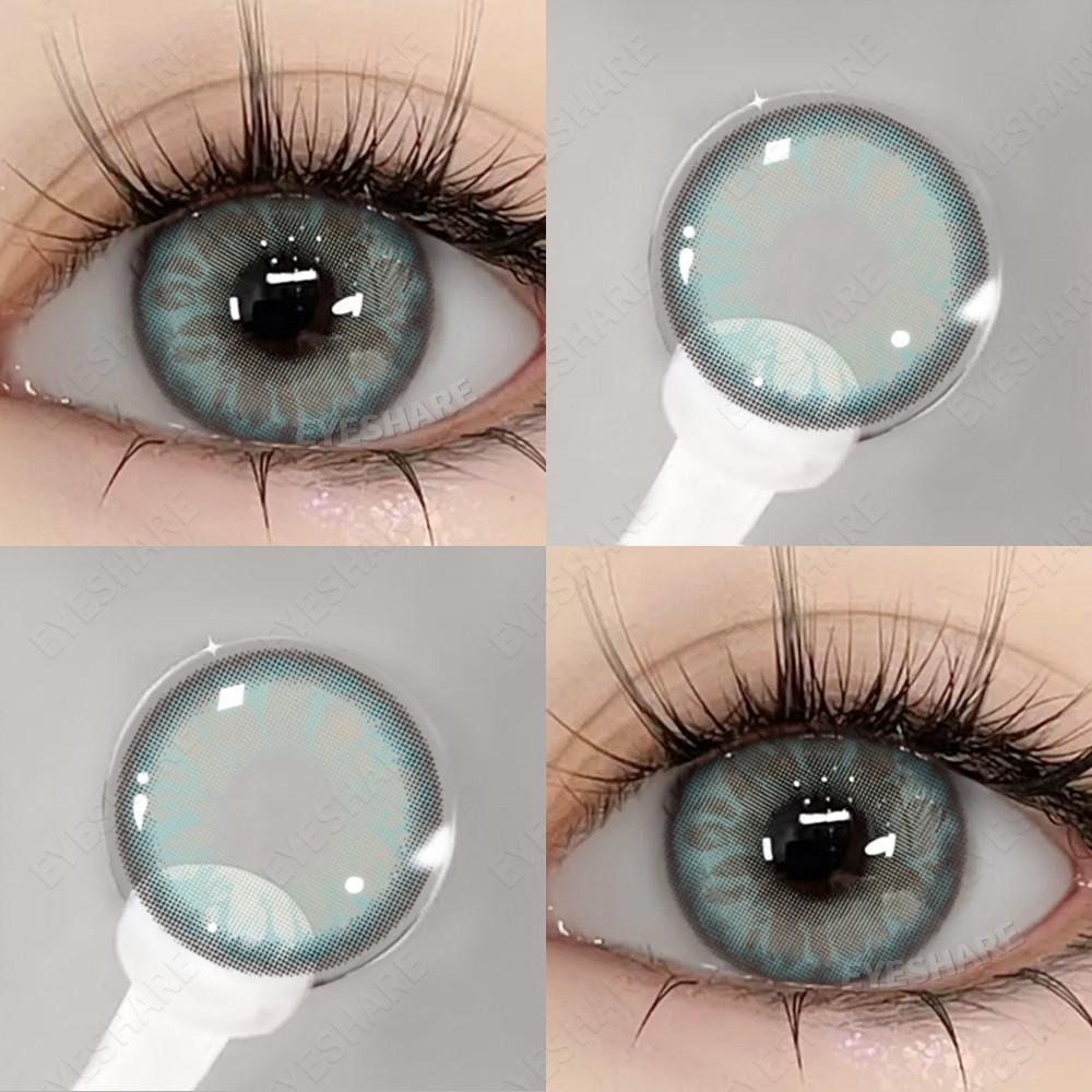 Eyeshare 1 Pair Colored Contact Lenses for Natural Eyes Blue Pupils Purple Lens Yearly