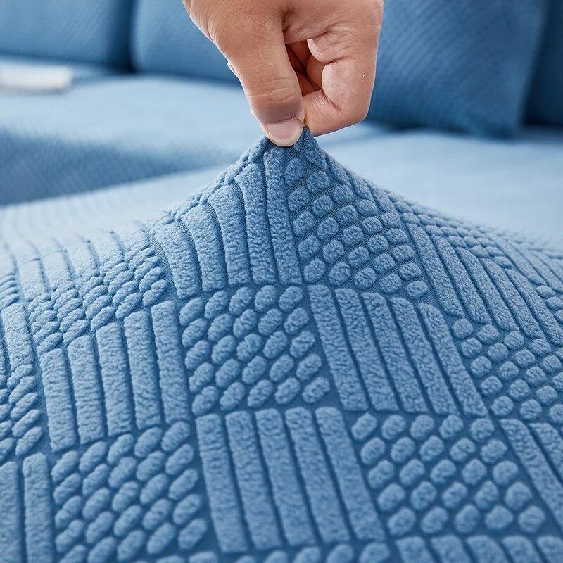 Плотная жаккардовая плюшевая наволочка для диванной подушки Чехол на длинную подушку спинки Растягивающийся чехол-защита для дивана на 1/2/3/4 места