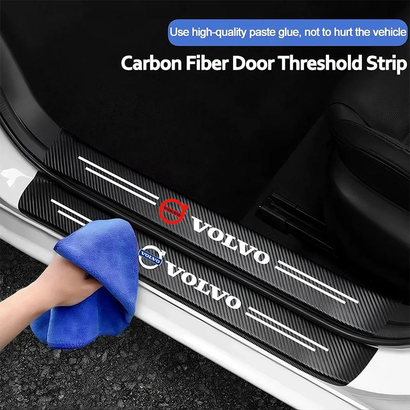 Car Door Sill Scratch Resistent Stickers Threshold Pad For Volvo Rdesign Polestar AWD V50 S60 XC60 S40 XC40 XC90 V60 S80 S90 V90