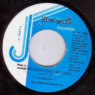 7-дюймовая пластинка LUKIE D - I Can Love You Like This NONE Jammy's Records 1995 Ямайка Регги, Ска и Даб Б/У