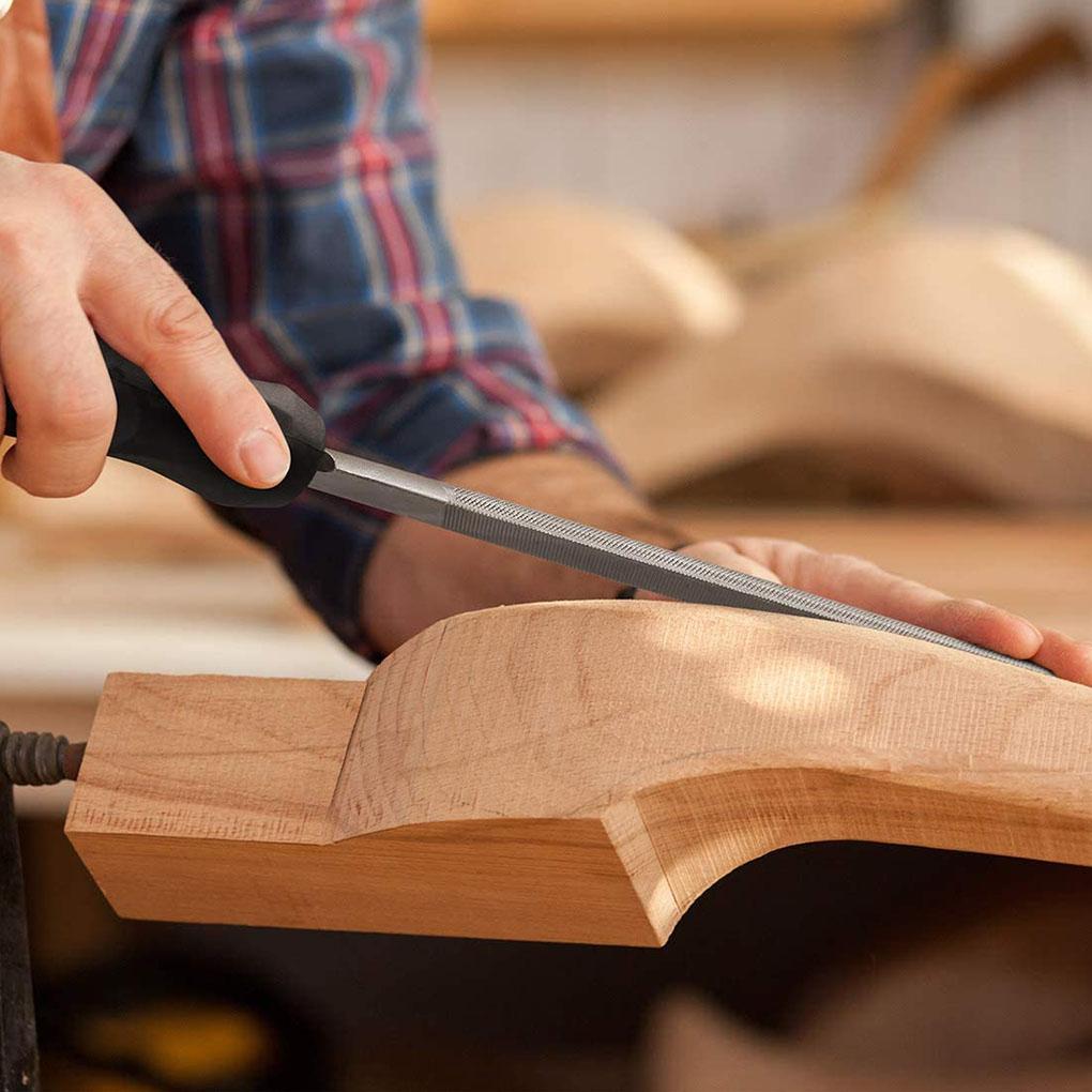 Деревообрабатывающие рашпили с ПВХ-ручкой Полировальный напильник для дерева для удаления заусенцев Деревообрабатывающий инструмент Круглый