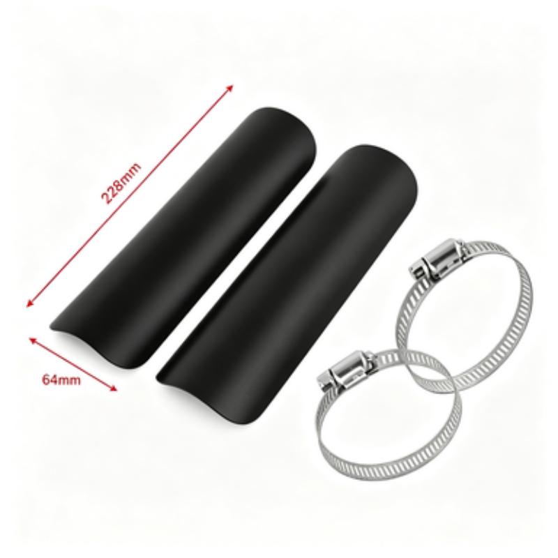 Motorcycle Exhaust Heat Shield Cover with Clamps for Harley Cruisers