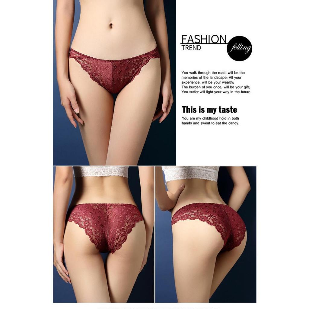 Vintage Lace Panties Soild Color Breathable Underwear Women French Sexy Lace Bow Lingerie Female Mid-waist Thin Mesh Briefs XXL