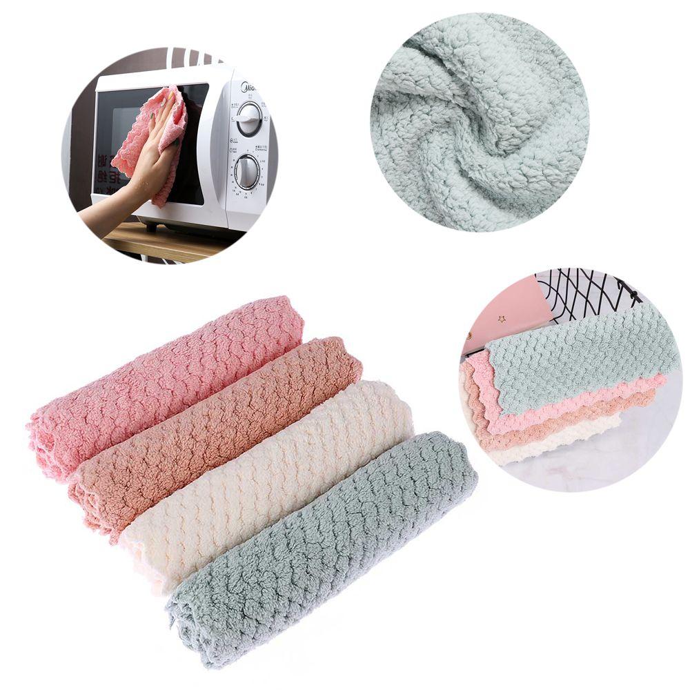 Living Absorbent Scouring Pad Kitchen Supplies Washing Towel Cleaning Cloth Dishcloth Cleaning Rags