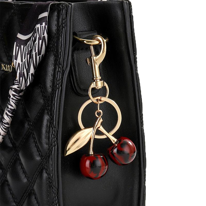 1 шт. Изысканный брелок-шарм в виде вишни для сумки, брелок для женщин, подвеска для рюкзака, кошелька, ювелирные аксессуары, подарок, брелок с красной вишней