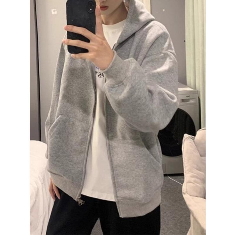 Мужская толстовка-кардиган с капюшоном в гонконгском стиле, весна-осень, новый модный бренд, простая универсальная повседневная спортивная толстовка, куртка для мужчин