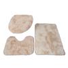 3Pcs/Set Bathroom Rug Absorbent Non Slip Floor Mat U-Shaped Plush Mat Toilet Lid Cover Mat with Rubber Backing for Bathroom Shower Toilet