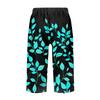 Women's Fashion Printed Pocket Elastic Waist Casual 5/10 Pants