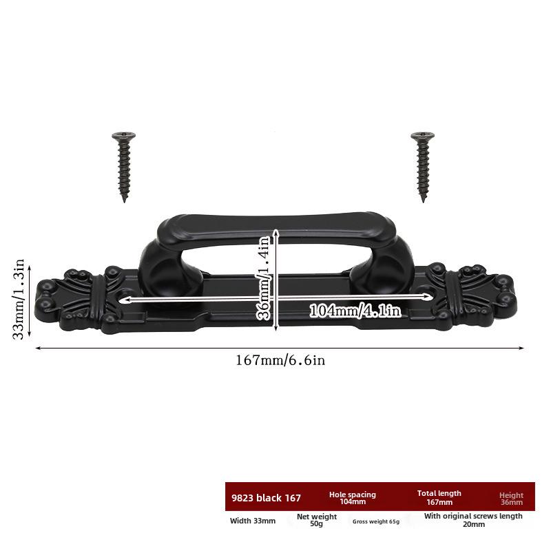 Черная прочная металлическая ручка для амбарных дверей для деревянных или раздвижных дверей