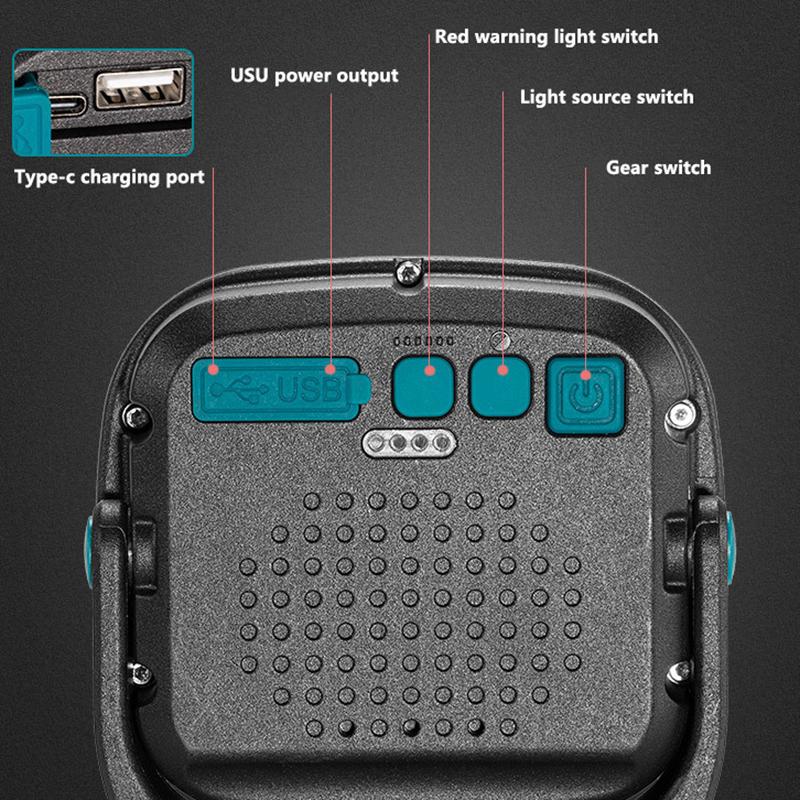 Rechargeable Cob Work Camping Light With Built-In Battery - Led Strong Magnet Tent Light And Flood Flashlight For Outdoor Advent