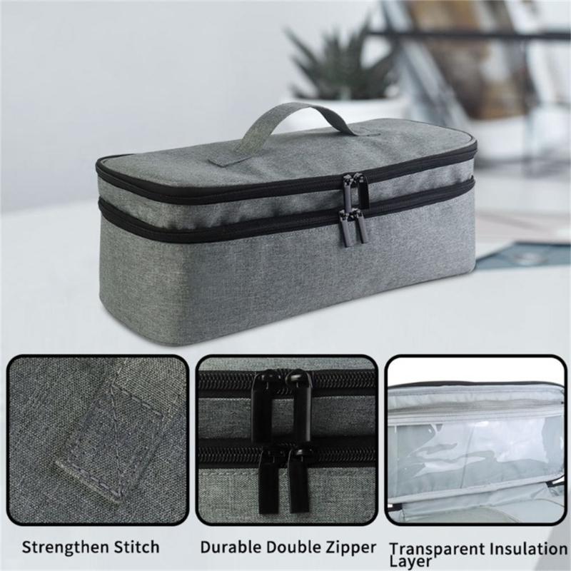 Double-layer Hair Dryer Carrying Case Portable Travel Storage Bag Universal Zipper Organizer Bag for Hair Curler Tools