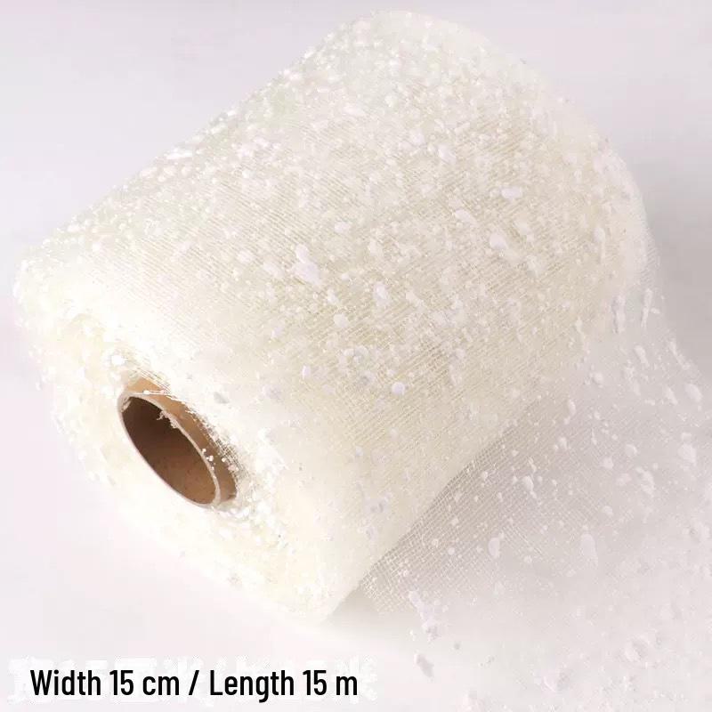 Пряжа в сетку «Снежный горошек» шириной 15 см для упаковки букетов роз и свадебного декора