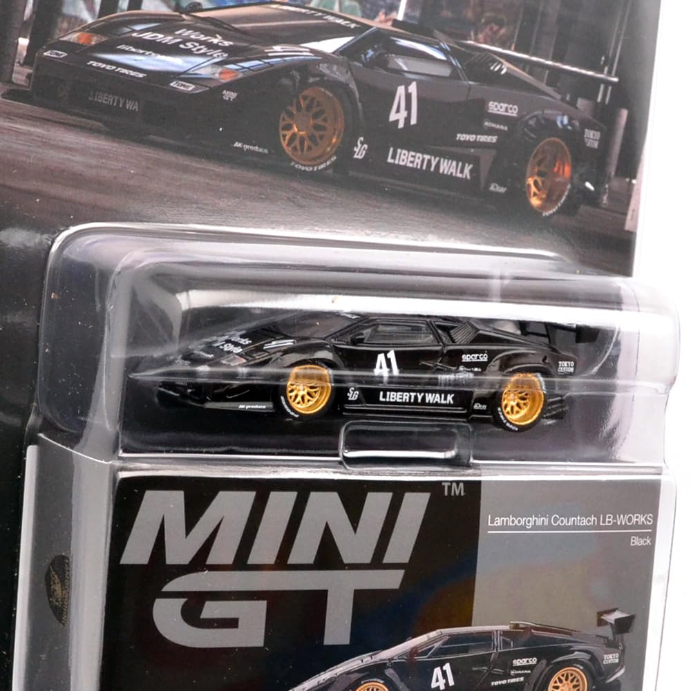 MINI GT Масштаб MiJo TOYS LAMBORGHINI COUNTACH США MiJo Toys Лимитированная серия Lamborghini Countach 164 - LB-WORKS (ЧЕРНЫЙ) LB-РАБОТЫ (черный) MGT01081-BL