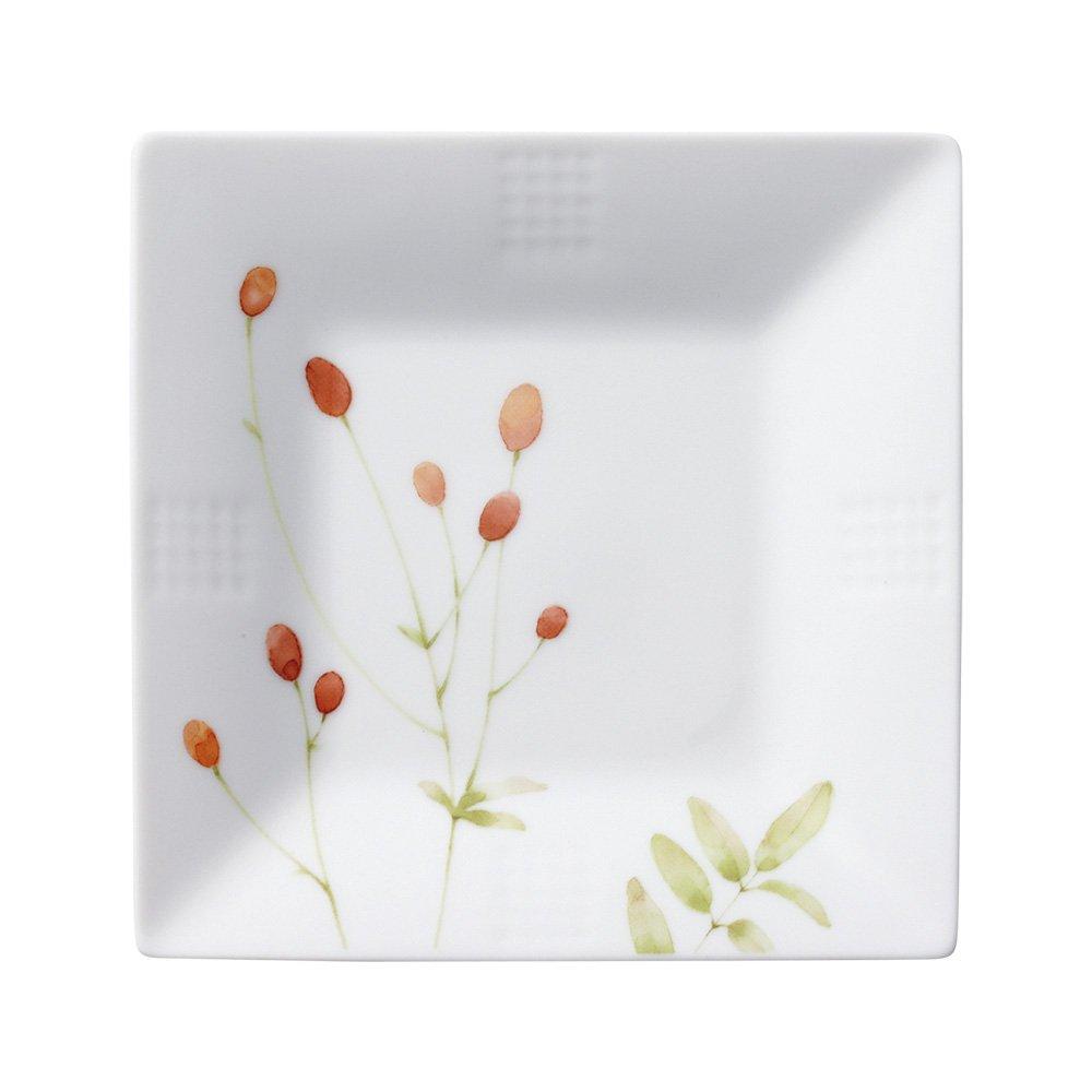 Noritake Квадратные тарелки (Набор из 5) 15см "Путь Востока" (Путь к Азуме) Можно мыть в микроволновой печи и посудомоечной машине, Тонкий фарфор, F10194/1654-15