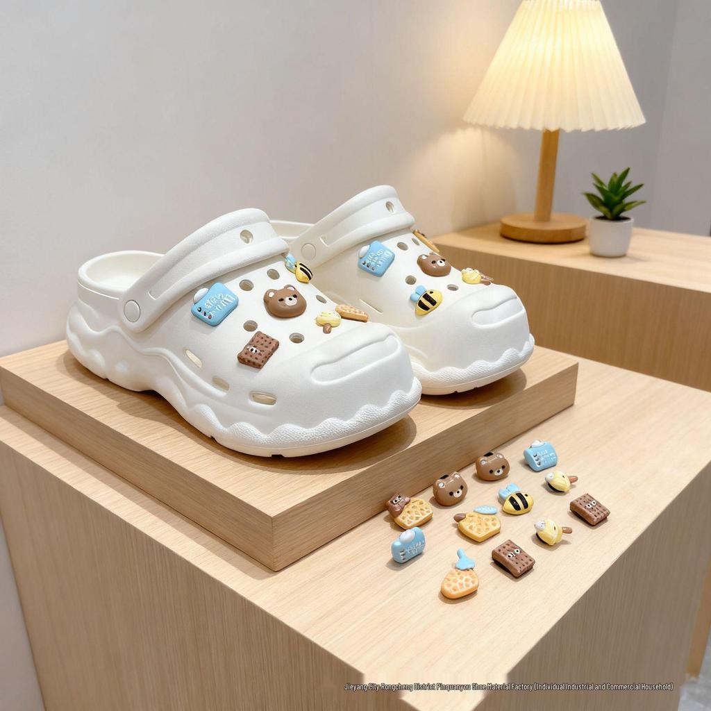 Милые мультяшные полимерные подвески-медвежата для обуви Crocs