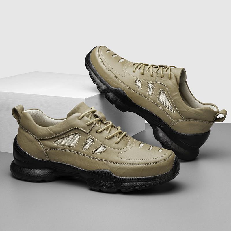 Fashion New Arrivals Man Genuine Leather Men‘’s Shoes Sneakers Non-Slip Platform Men Sports Shoes Comfy Outdoor Trainers Tenis Masculino