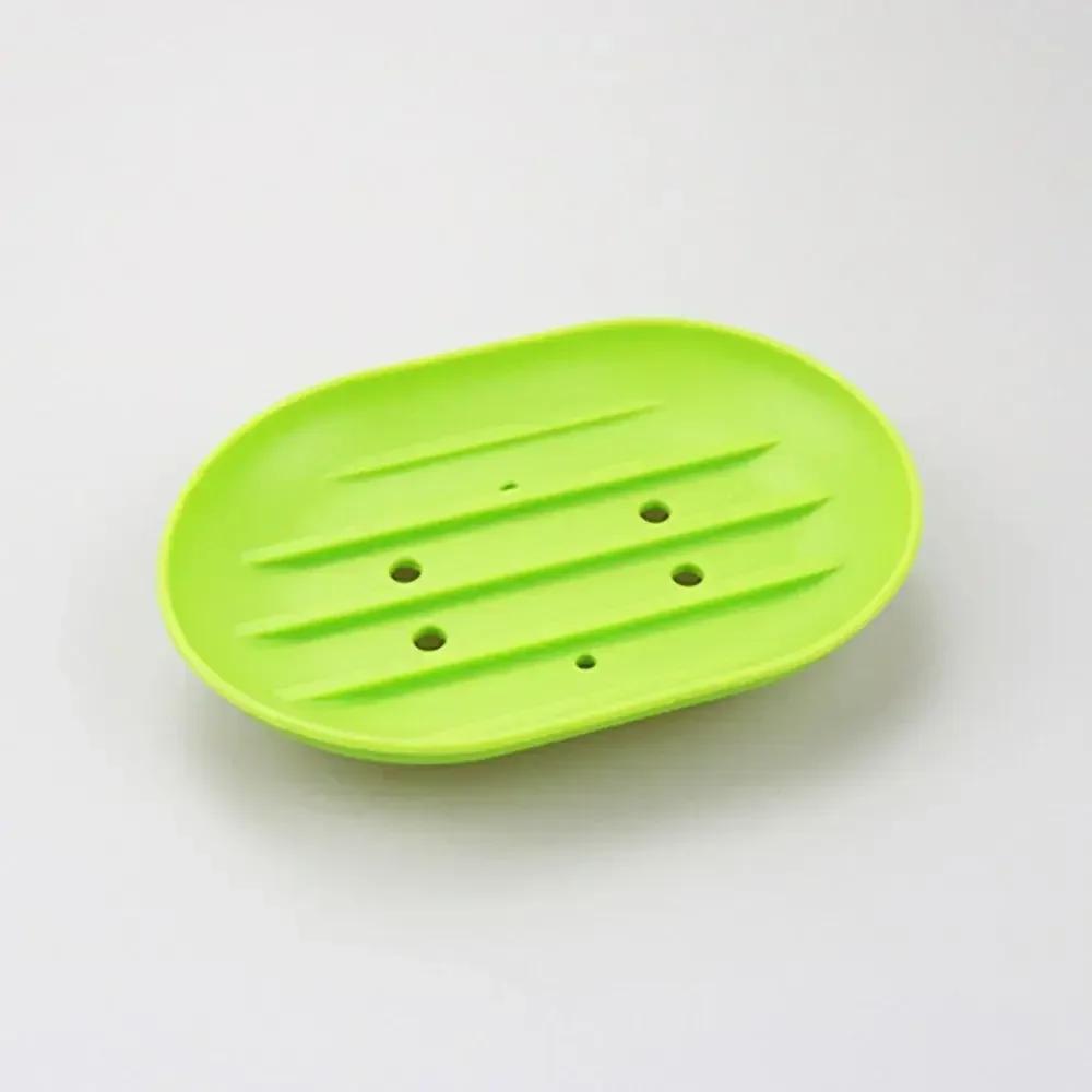 Anti-slip Silicone Soap Stand Draining Soap Box/dish Oval Silicone  Stand Bathroom Soap Box Without Perforation