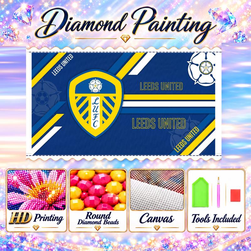 Leeds United 5D Diamond Painting Kit DIY Full Drill Diamond Art Home Wall Decor