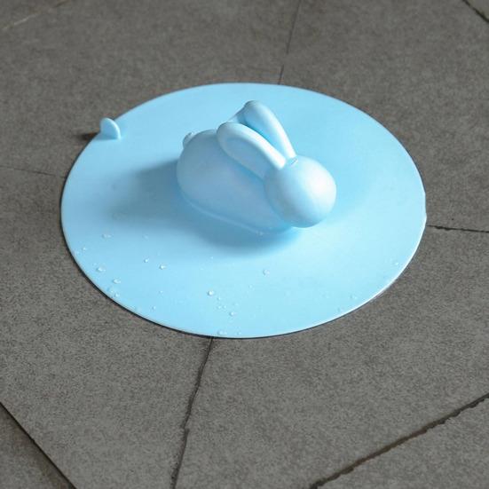 Сливная пробка для ванны, силиконовая крышка для сливного отверстия в полу с ручкой в ​​форме кролика, сильное всасывание, защита от протечек, защита от запаха, универсальная пробка для ванны для ванной комнаты