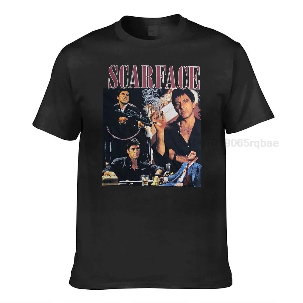 Al Pacino Tony Montana Scarface Movie Retro Vintage Bootleg Tshirt Cotton Casual Unisex T Shirt Unisexs Tee Shirts Tops