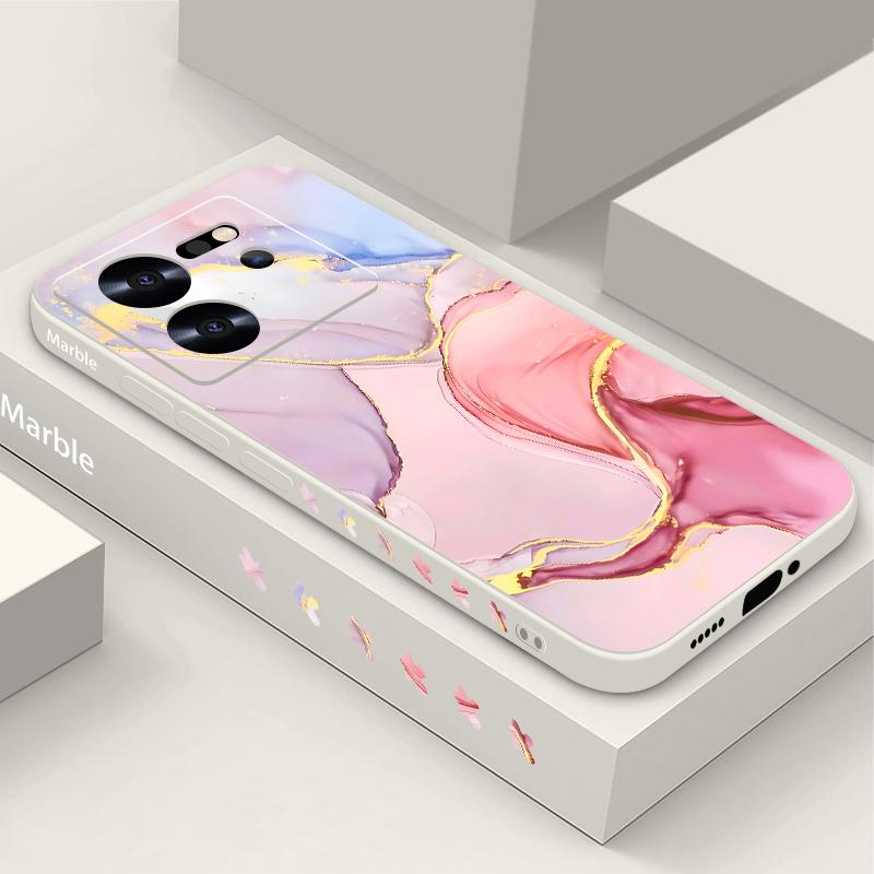Luxury Marble Pattern Phone Case for Xiaomi 13T 12T 11T Poco F6 X6 X5 Pro Redmi Note 13 12 11 Pro K40 K70E Lanyard Shockproof Soft TPU Cover