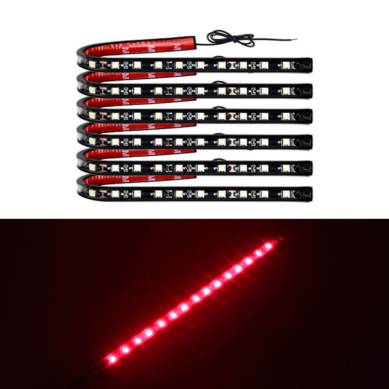 6pcs LED Strip Car Bottom Underglow Light Flexible LED Underbody Light Auto Decorative Ambient Atmosphere Lamp DRL For Car 12V