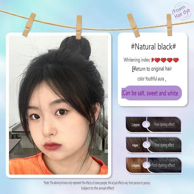 Растительная краска для волос Шампунь Перманентная пузырьковая краска Растительная краска для волос Крем-краска для блеска Мягкое восстановление волос Формула без аммиака
