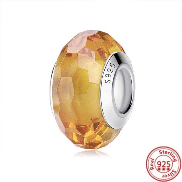 Красочные бусины из муранского стекла, прозрачные бусины в форме пузыря, подходят для оригинального браслета, женские ювелирные изделия из стерлингового серебра 925 пробы