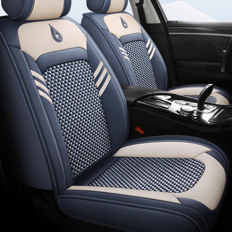 Моточехлы Универсальные чехлы на автомобильные сиденья для внедорожников Стильная прочная льняная льняная подушка для большинства пятиместных автомобилей