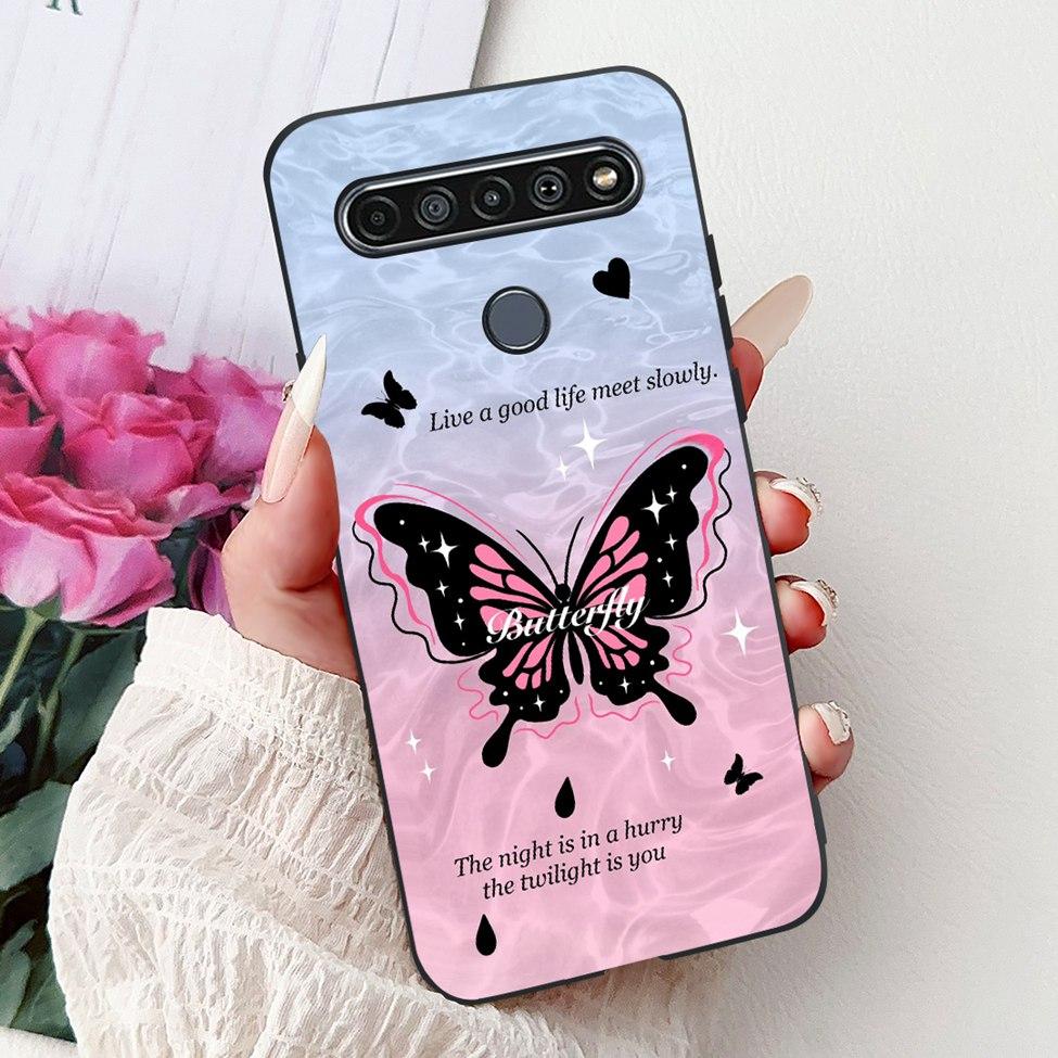 2020 For LG K41S LM-K410 Cover For LG K51S Case LM-K510 Luxury Butterfly Love Cute Cat Cool Handsome Lion Painted Black Silicone