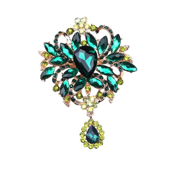Брошь-цветок со стразами, элегантный кардиган, лацкан, пальто, деловой костюм, свитер, булавка, женские ювелирные изделия, подарок