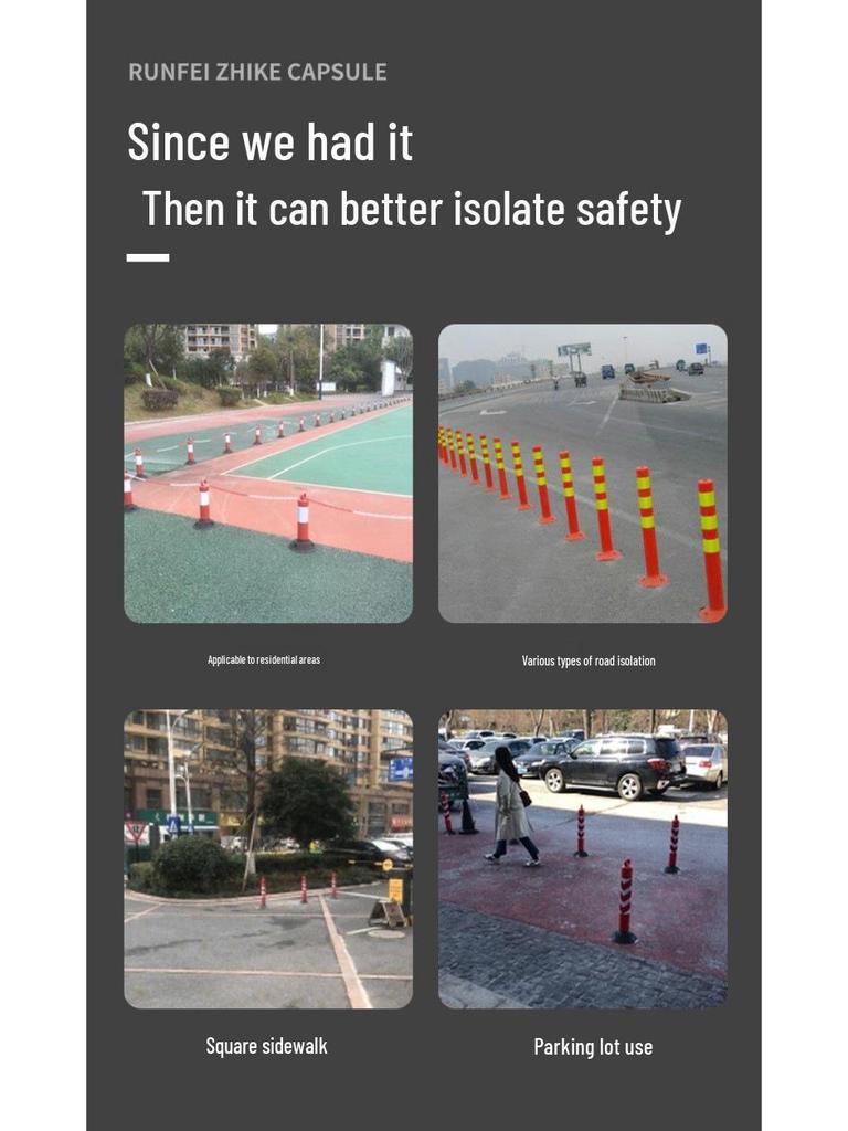 Jitai 75cm Reflective Rubber Traffic Safety Post