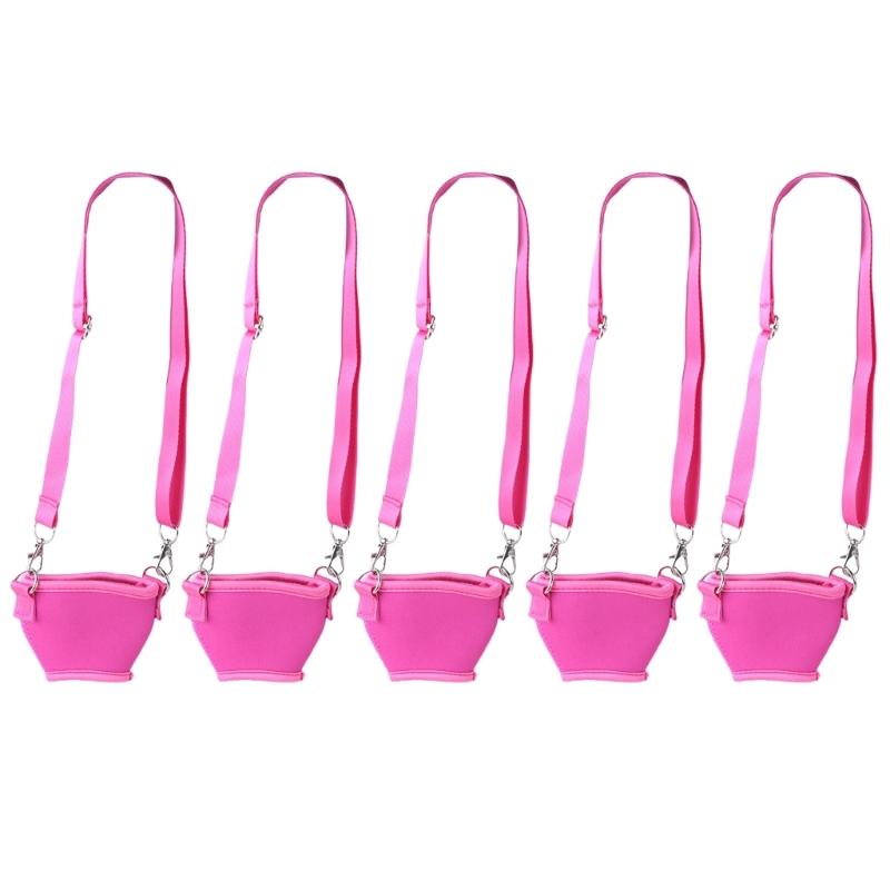 5Pcs Wine Glass Neck Holder Neoprene Sleeve Adjustable Wine Glass Lanyards Drink Holder Insulator Holder Necklace