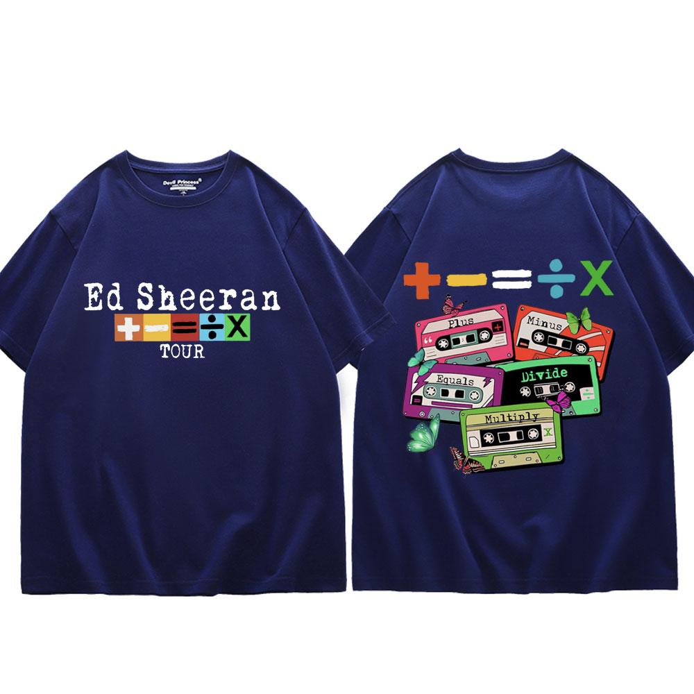 Мерч тура Ed Sheeran Mathematics Футболка Харадзюку Y2k Оверсайз Футболка с коротким рукавом Мужская Женская Повседневный Дышащий Топ
