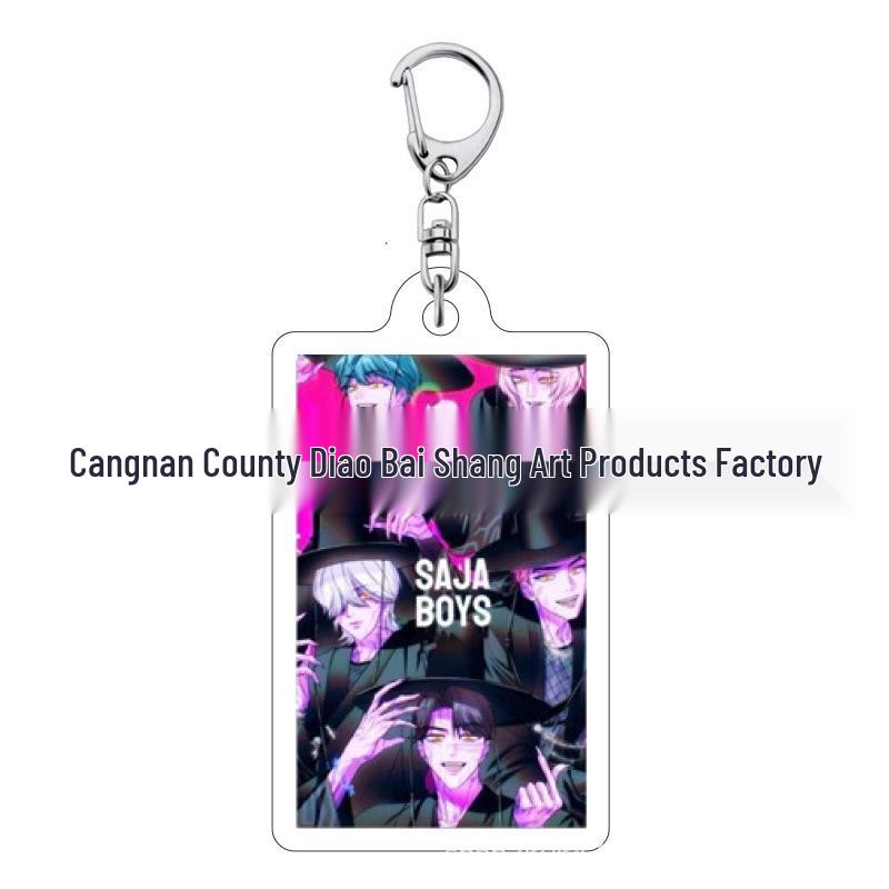 K-pop Брелок для ключей с женской группой «Охотники на демонов»: Милый акриловый брелок для школьной сумки Lumi, Zoe, Mira & Qin Yu
