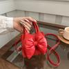 Cute Bow Women's Handbag 2025 Spring Shoulder Crossbody Fashion Versatile Korean Version Small Square Bag High Sense
