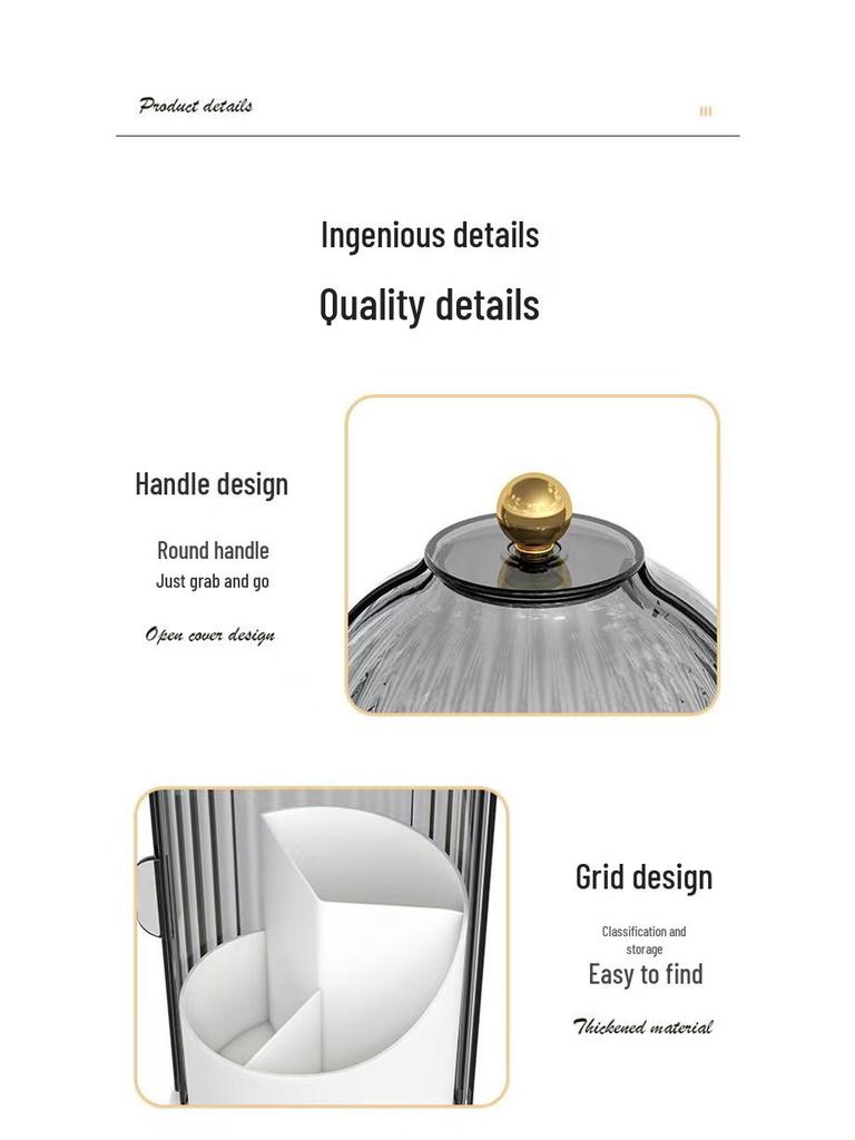 Rotating Desktop Cosmetic Organizer: Makeup Brush, Lipstick, and Pen Holder with Dustproof Dividers