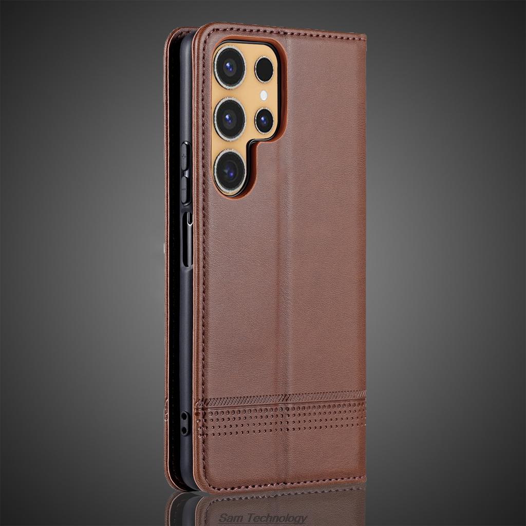 Роскошный магнитный адсорбционный кожаный чехол для Samsung Galaxy S24 Ultra 6.8" Flip Cover Защитный чехол Capa Fundas Coque