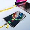 Кабель для быстрой зарядки 4-в-1 мощностью 65 Вт с разъемами USB Type-C и Lightning, телескопическая конструкция с пружиной