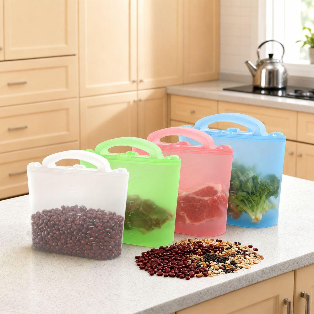Leak-Proof Silicone Storage Bags Reusable Ziploc Bags BPA Free Food Storage Bags Kitchen Supplies